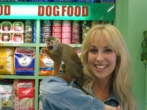 Candice Night with monkey